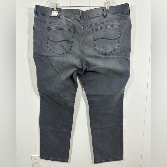 NWT Lee Flex Motion Revolutionary Fit Charcoal Gray Straight Mid Rise Size 26W - Picture 4 of 9